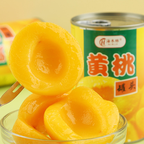 Canned yellow peach, whole box of 12 cans*425g specialty baked fresh sugar water canned fruit