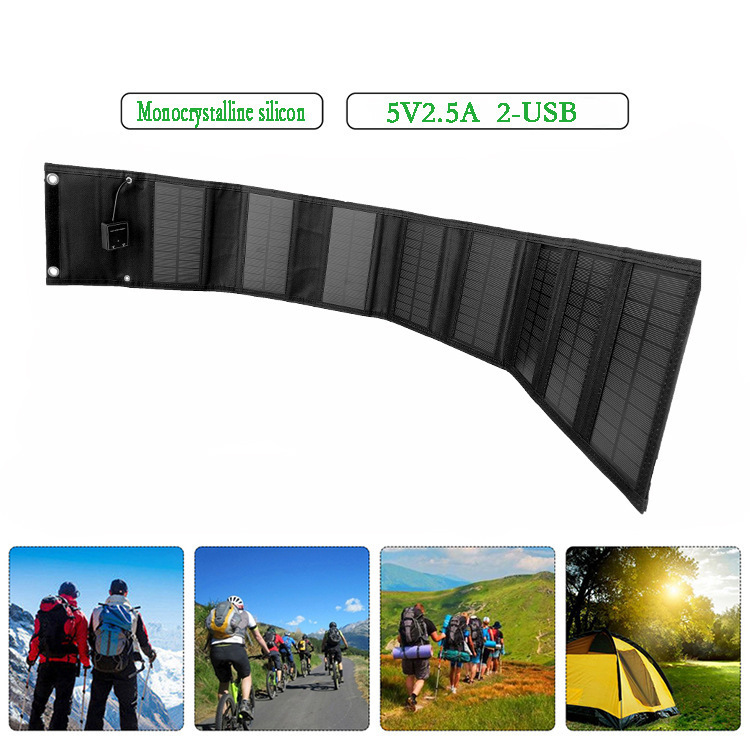 屋外25wソーラー折り畳みバッグ単結晶ソーラーパネル充電携帯電話ポータブルソーラー折り畳みバッグ|undefined