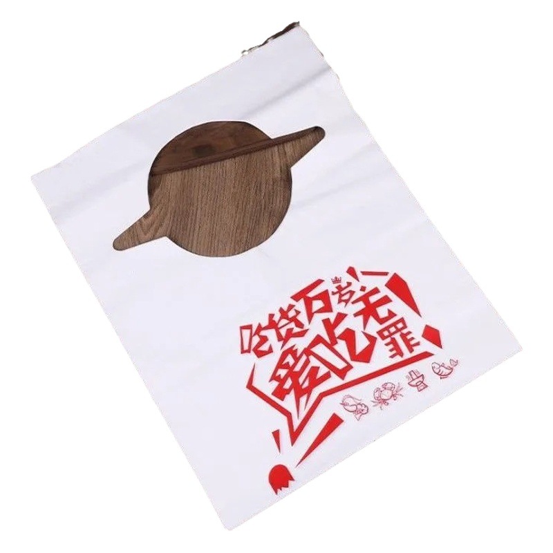 Disposable Aprons with Custom Logo for Hot Pot Restaurants, Barbecue Takeout, Crayfish, Oil-Proof Bibs, Studio Tie-On Aprons