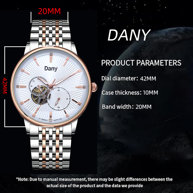 Fashion Trend Double-Sided Hollow Automatic Mechanical Wa, Solid Butterfly Clasp Steel Band Multi-Functional Men's_voghion.com