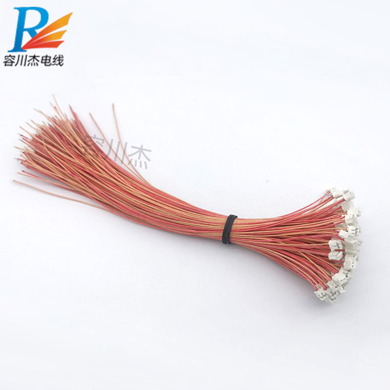 厂家漆包端子线 间距1.25端子漆包线2芯包透明PE层双层绝缘多芯线