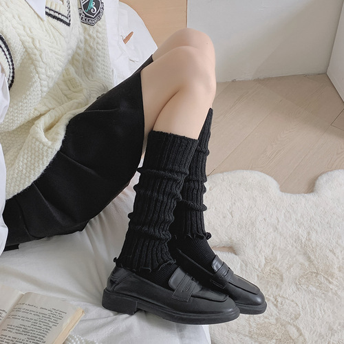 Pure Color Knit Knee-High Socks for Girls - Autumn/Winter College Style Knee Socks in Various Colors - Warm and Cozy
