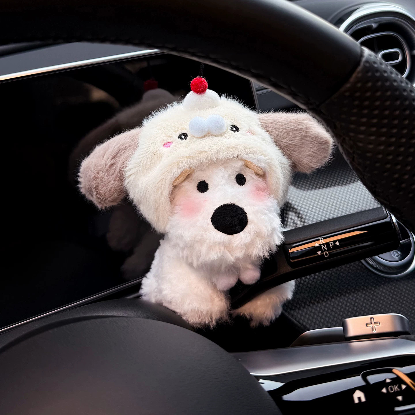 2026 New Model West Highland Car Dashboard Decoration Car Wiper Turn Signal Light Doll Car Interior Accessories Cute for Women