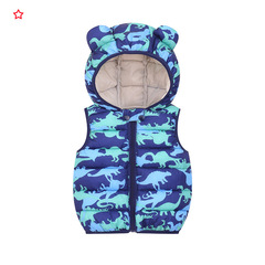 Autumn and winter children's clothing children's down cotton vests for boys and girls hooded vests thickened warm vests for children and middle-aged children