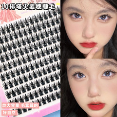 十排大容量塔尖麥穗假睫毛書假睫毛自然濃密上鏡漫畫懶人濃顏睫毛