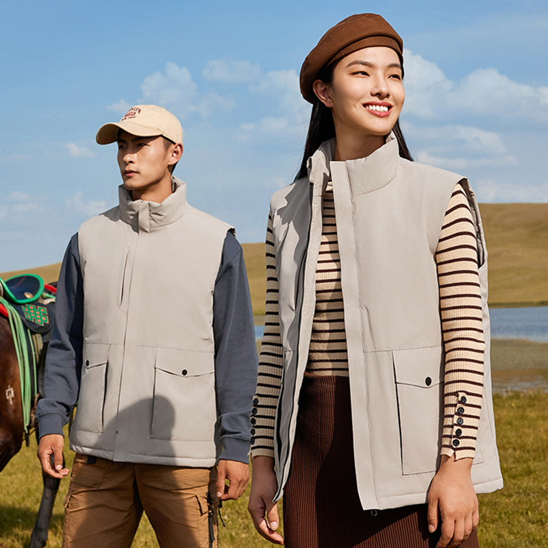 Clip de caballo de algodón caliente ropa de trabajo grupo de actividad chaleco de herramienta impermeable al aire libre logotipo personalizado chaleco grueso