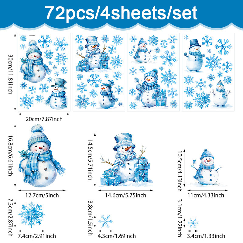 クロスボーダーの壁はクリスマスの窓を貼って祝日のpvcの雪のステッカーを貼って装飾を貼って漫画の雪だるまの子供の部屋の壁を貼って貼ります。|undefined