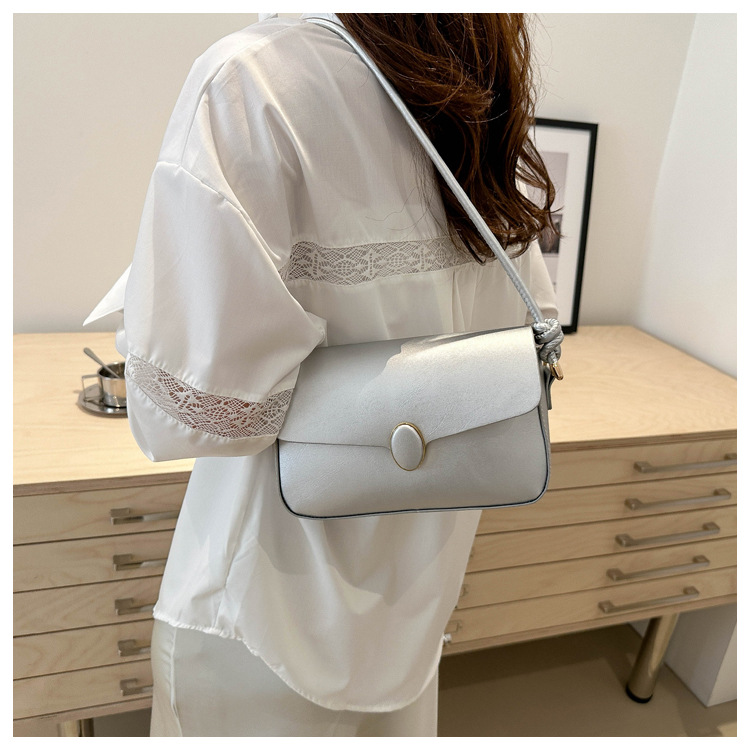 Small Square Shoulder Bag For Women Solid Colour Simple Style_voghion.com