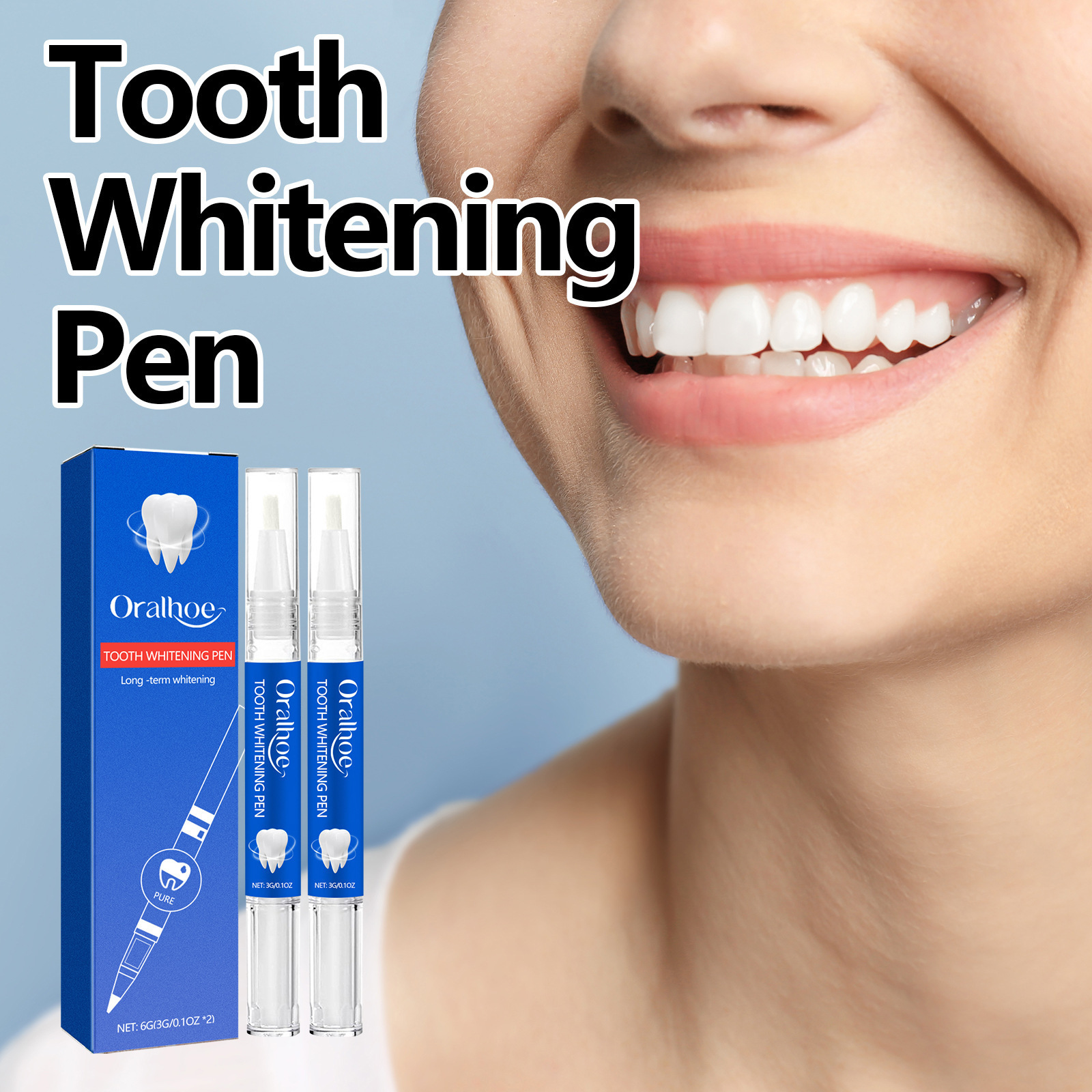 Oralhoe Teeth Whitening Pen Oral Teeth Cleaning Stain Removal Yellow Teeth Smoke Stains Whitening Teeth Care Pen