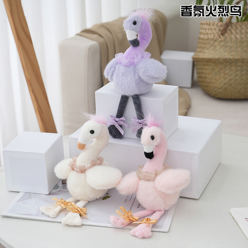 New Flamingo Rabbit Keychain Ins Mori Plush Toy Doll Pendant Keychain Jewelry Wholesale