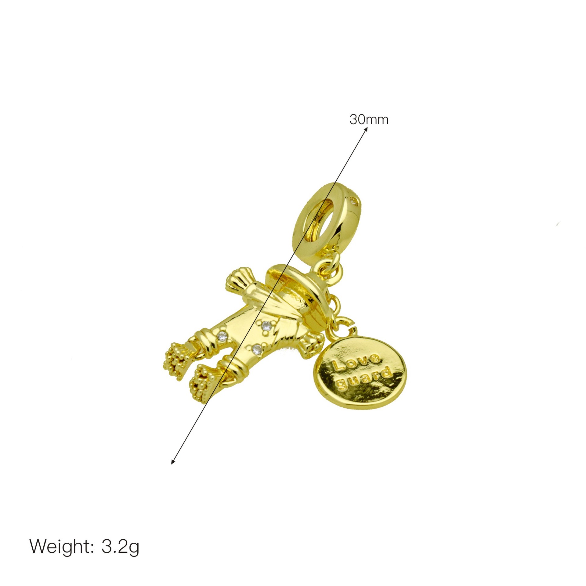 1 Piece 21mm 27MM 30mm Copper Zircon 18K Gold Plated Cross Heart Shape Wings Pendant display picture 10