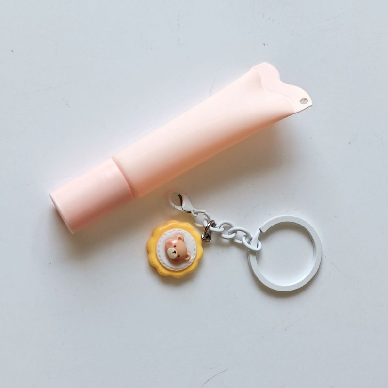 现货10g裸粉色鱼尾边唇彩软管带水晶头唇釉唇蜜管遮瑕液带挂件|undefined