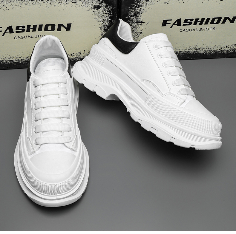 p9Shoes pour hommes automne nouvelles chaussures de sport décontractées pour hommes chaussures basses en cuir plate-forme à semelles épaisses baskets pour hommes Mc Queen chaussures blanches_voghion.com