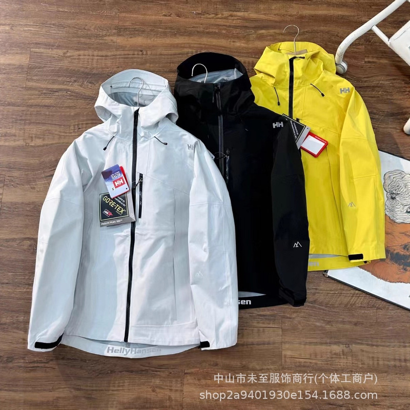 Hh Helly Hansen Autum New Hard Shell Outdoor Jacket Hooded Couple Jacket Waterproof and Breathable One Piece Drop Shipping