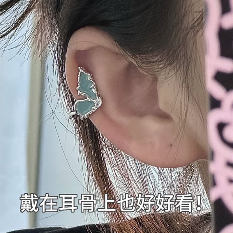 Cinta Estética Clip para la oreja Mujer Circon Ballet Bowknot Sin orejas Pinza para la oreja para el nicho femenino Pendientes para estudiantes mayores Mujer