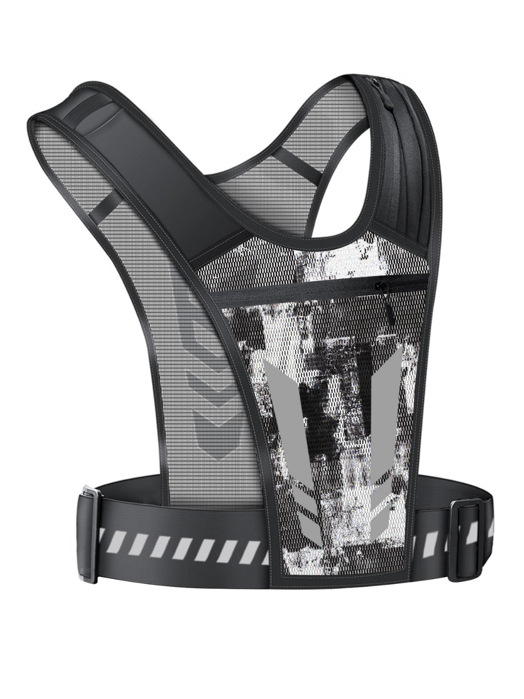 Outdoor Sports Men's and Women's Fashionable Water Bottle Chest Bag Breathable Cycling Night Running Large Capacity Mobile Phone Reflective Backpack Outdoor Sports Men's and Women's Fashionable Water Bottle Chest Bag Breathable Cycling Night Running Large Capacity Mobile Phone Reflective Backpack