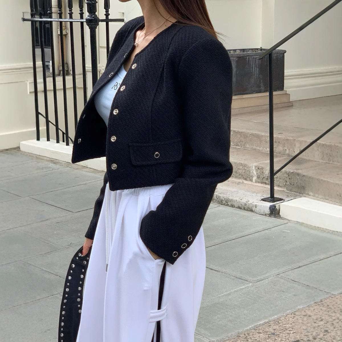 Korean Chic Early Spring New French-Style Elegant Single-Breasted Casual Versatile Short Tweed Jacket for Women