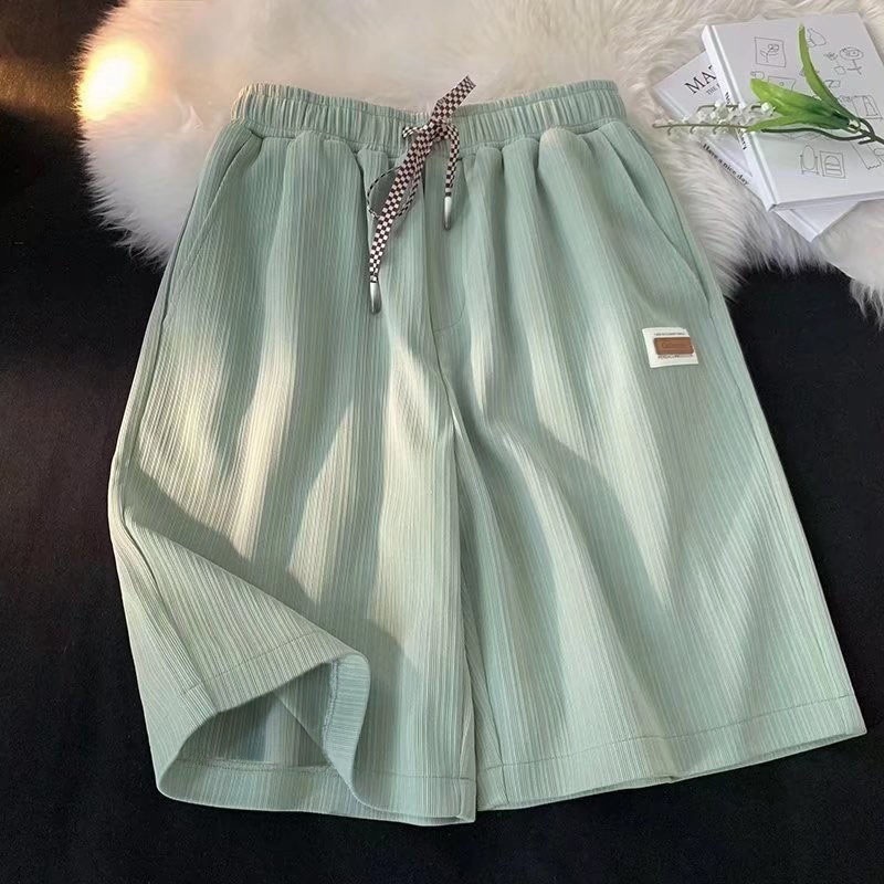 Green 503 leather brand five-quarter pants