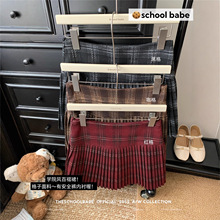 实拍复古格纹毛呢半身裙百褶裙防走光裤裙显瘦高腰裙a字短裙女装