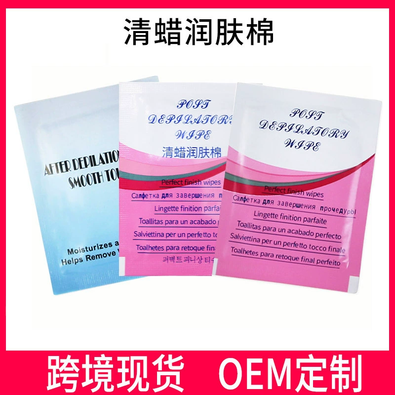 Влажные салфетки для удаления воска, успокаивающие кожу, удаляющие остатки воска, для оптовой продажи, увлажняющие, для ухода за кожей после депиляции.