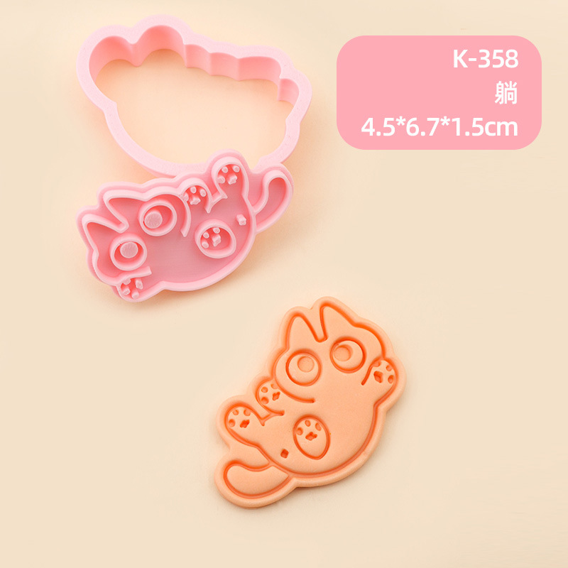 Molde de galletas de gato siamés de barro de frijol pequeño Dibujos animados lindo modelado de expresión gatito galleta DIY fondant horneado hogar