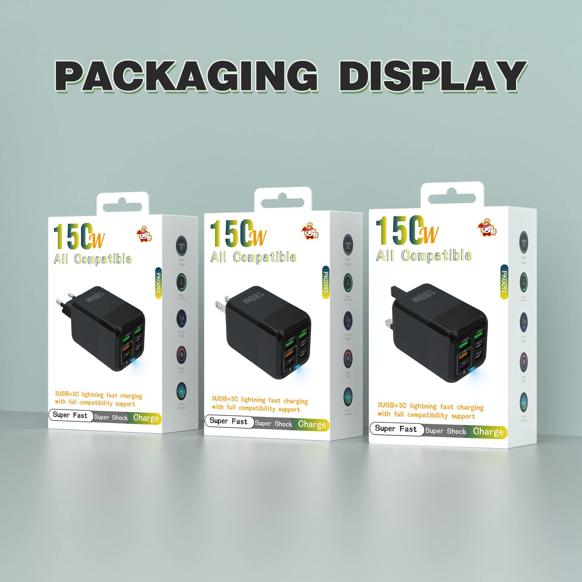 [150W многоразъемная зарядка для телефона 3USB + 3PD 6-в-1 быстрая зарядка бытовая розетка адаптер]