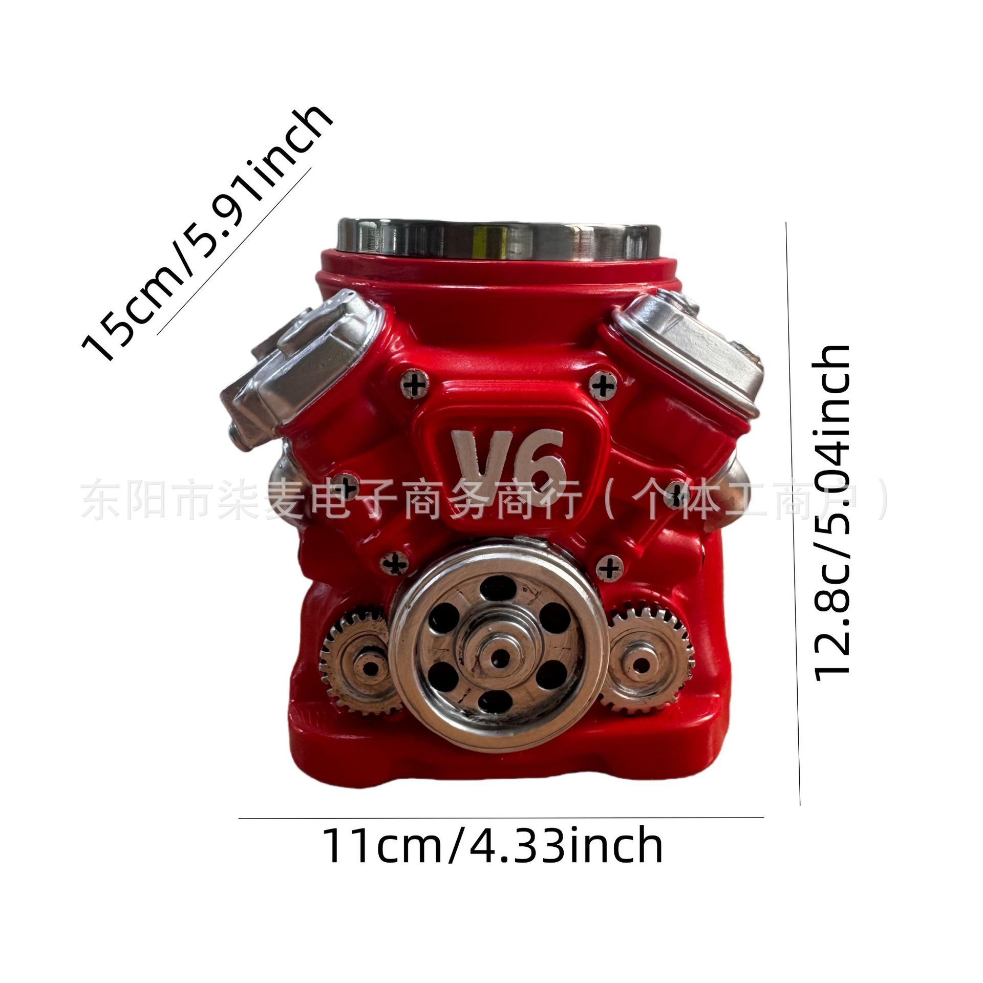 Nuevos productos transfronterizos V8 Motor de acero inoxidable 3D Mug V8 taza de resina de motor