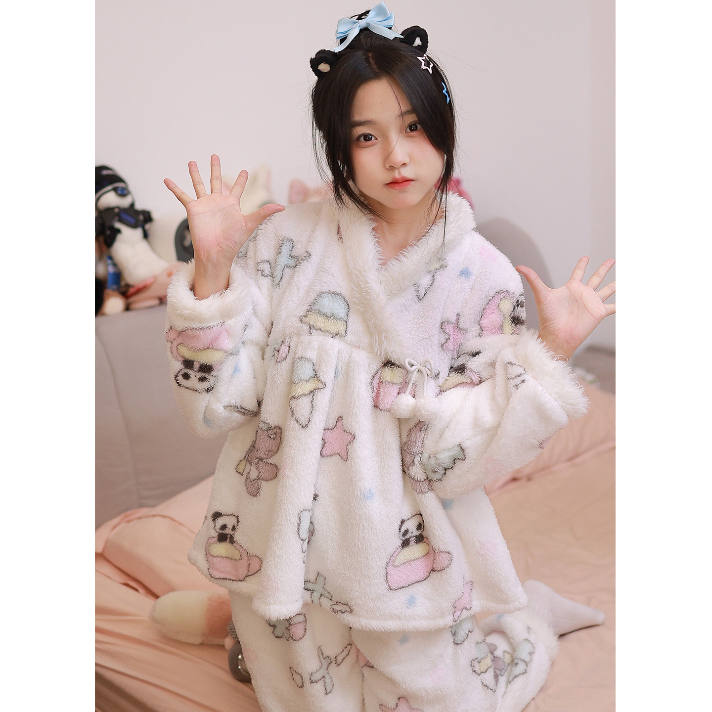 珊瑚绒睡衣女秋冬季加厚加绒甜美公主风2025新款冬天法兰绒家居服
