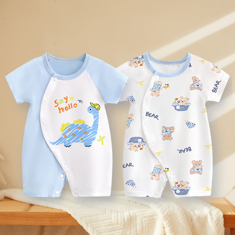 Children's cotton summer thin cute bodysuit to go out for new born