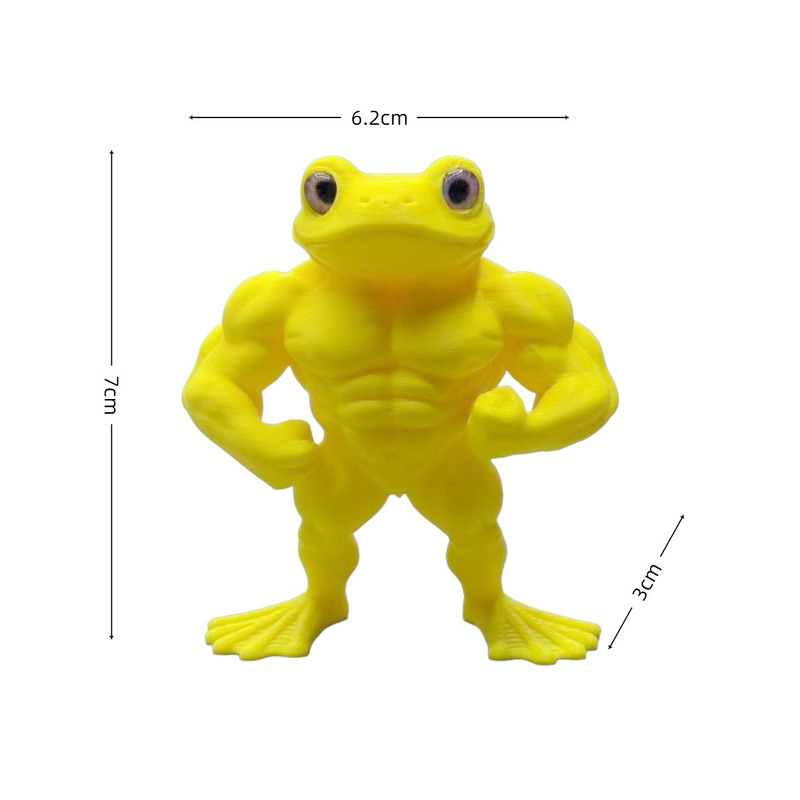 跨境爆款3d打印肌肉蛙桌面玩具摆件健美蛙手办bodybuilding frog|undefined