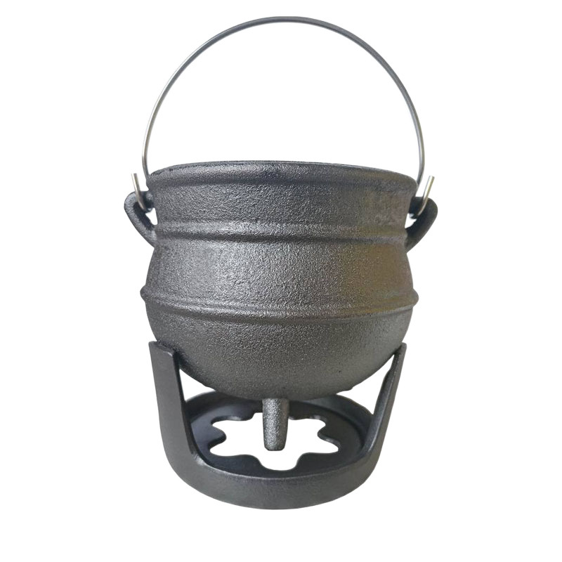 Olla de tres patas, hierro fundido, adornos retro hechos a mano, ollas en llamas, accesorios ceremoniales decorativos, formas geométricas chinas