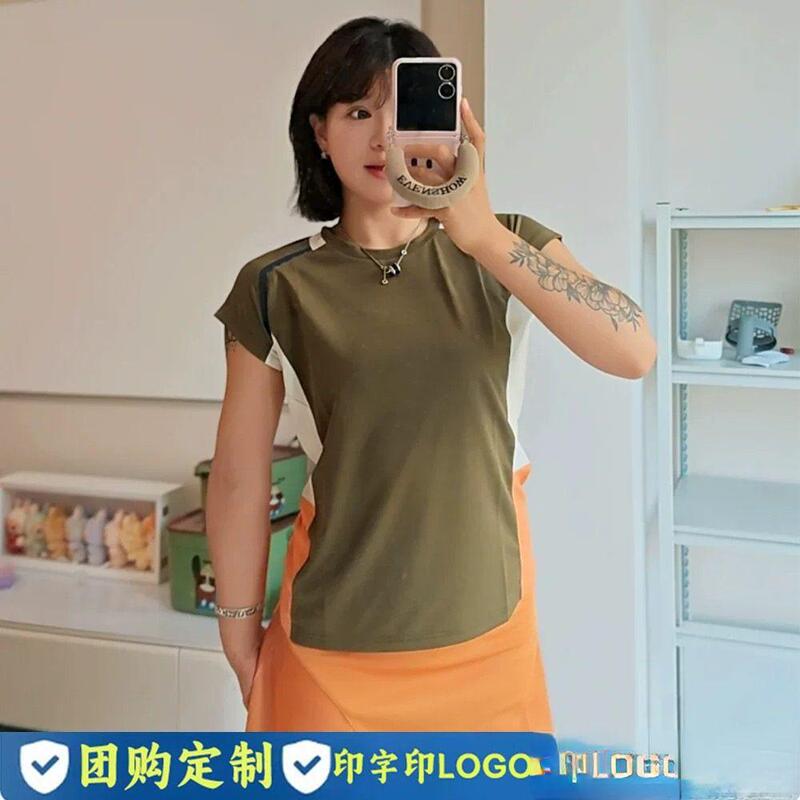 Multi-color women's quick-dry sports T-shirt, badminton, tennis, volleyball competition training top, student group team uniform Multi-color women's quick-dry sports T-shirt, badminton, tennis, volleyball competition training top, student group team uniform