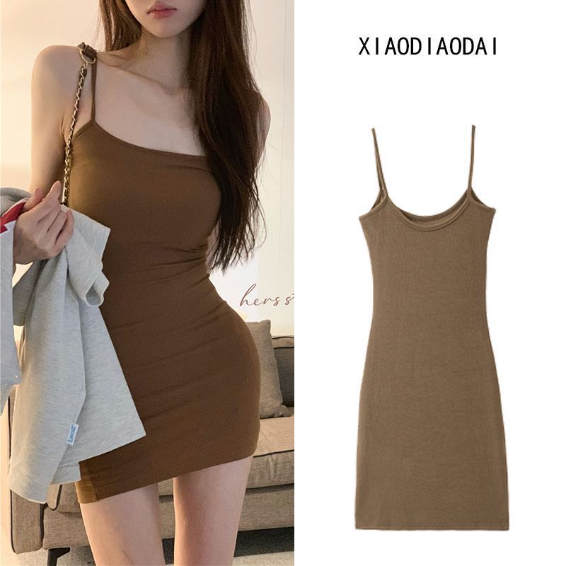 Pure Desire Style Sling dress Women's Summer New Slim-fit Hip Skirt Sweet Spice Girl Inner Base Short Skirt
