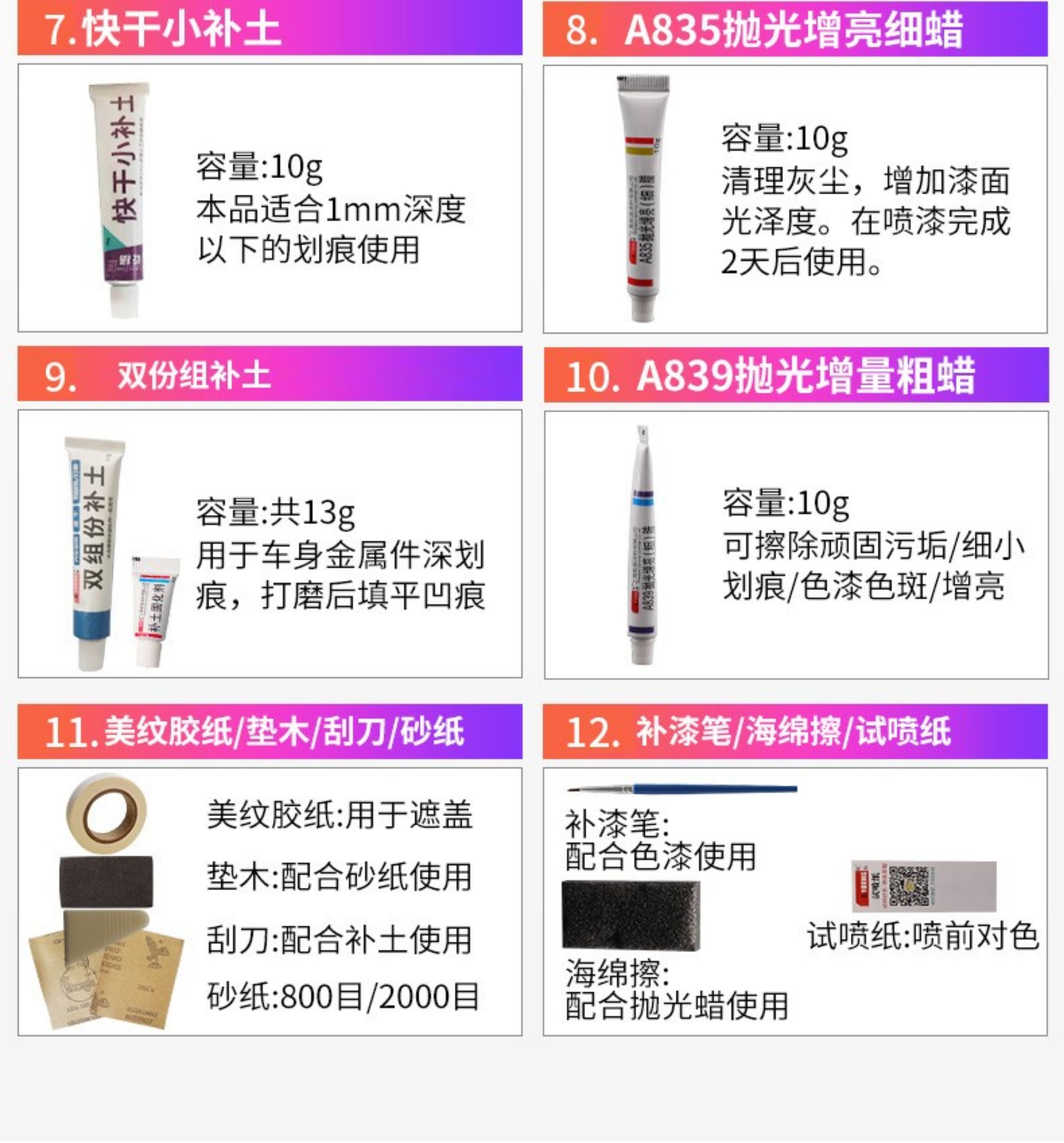 Changan Starcard S201 self-painting diamond silver touch-up pen, blue-shimmer silver, double-row truck car paint repair, silver gray