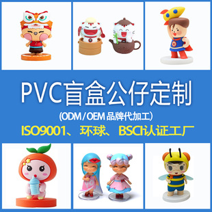 Cross-border hot selling blind box doll cartoon fashion cartoon children's toy decoration pvc flexible glue blind box doll customization