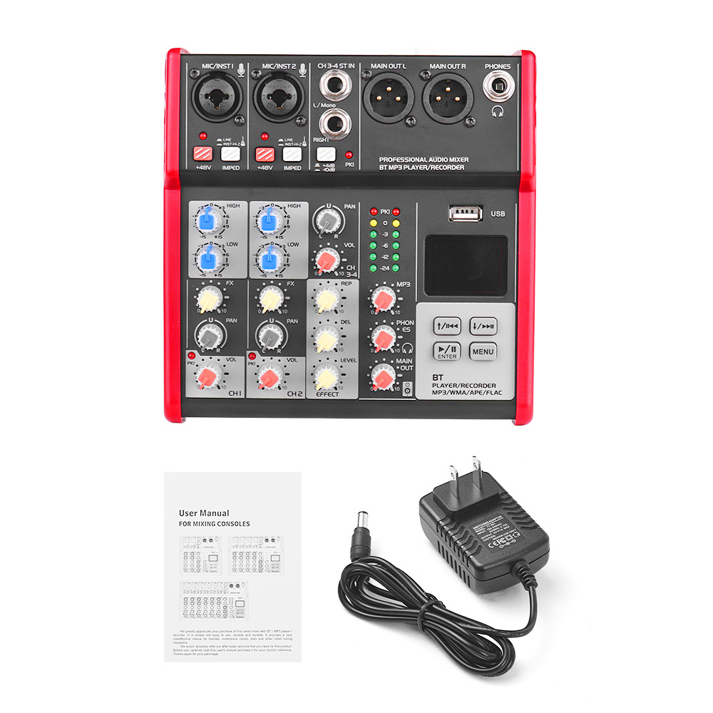 蓝牙声卡调音台 家用舞台USB小型调音台 跨境专供 批发便携带声卡