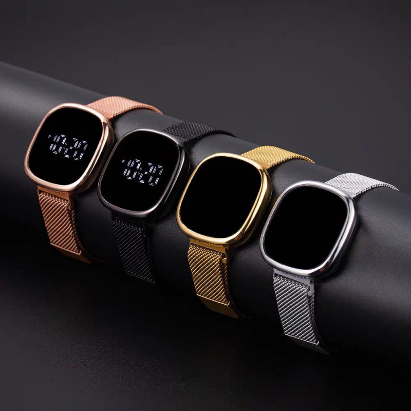 Nuevo reloj multifuncional de tecnología negra tendencia de moda versátil simple tacto magnetismo reloj de pulsera adolescente para hombres y mujeres