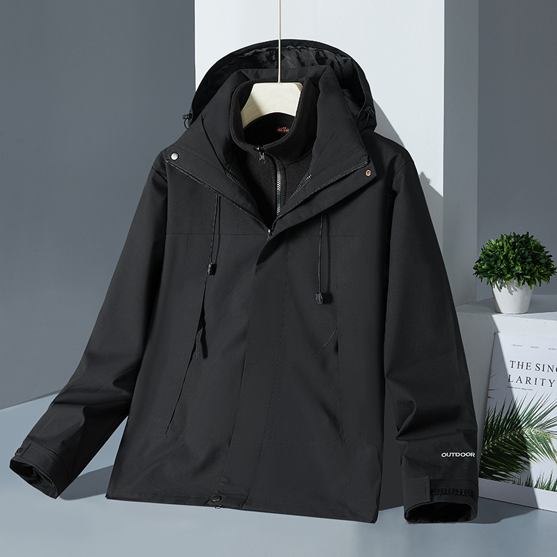 秋冬季三合一冲锋风衣户外夹克防护外套男女防水夹克情侣登山服|undefined