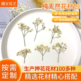 wow定制染色押花干花DIY材料满天星花材包相框压花滴胶手机壳标本