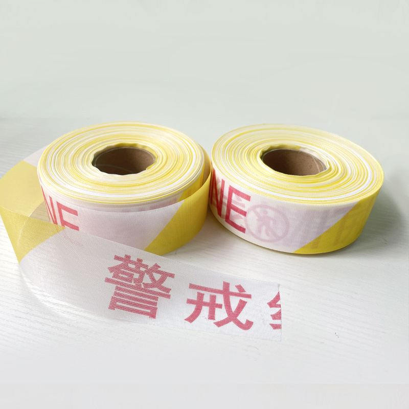Bulk Oxford cloth roll yellow and white traffic safety isolation telescopic warning belt construction red and white warning line
