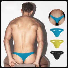 Bar nightclub men's gay low-rise sexy cotton thong pants, push-up single thong pants, butt-exposing erotic T-pants, foreign trade style