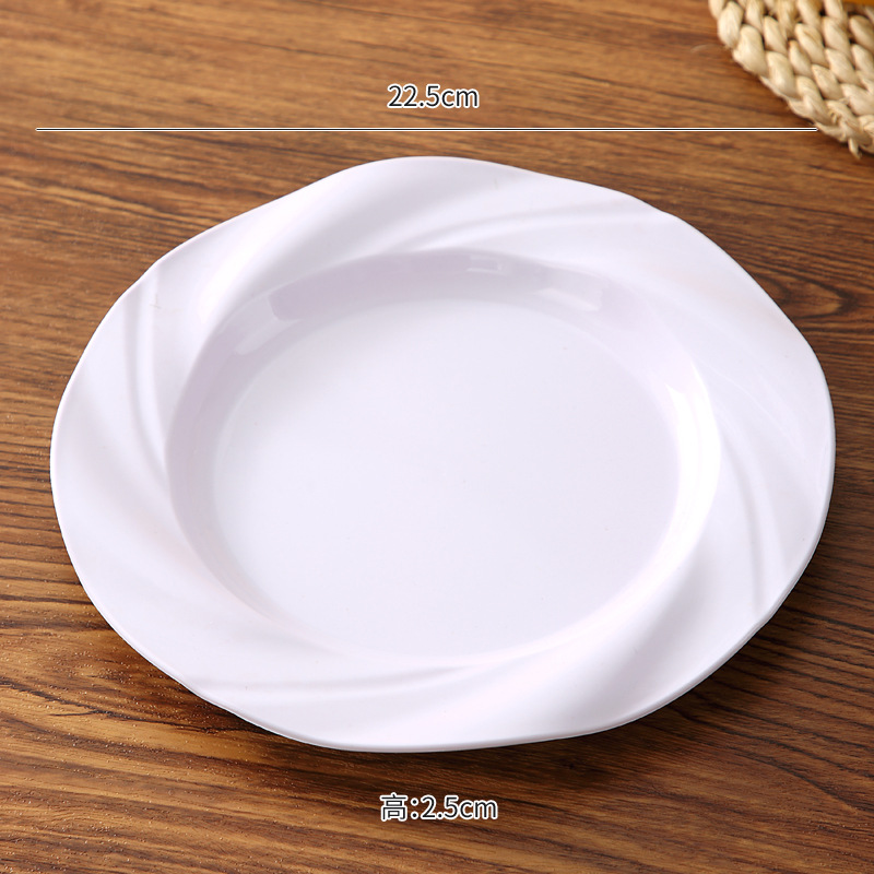 Plato de pasta de 9 pulgadas Plato de ensalada de crema Plato de pastel Plato de frutas de plástico Plato de comida de porcelana Plato de bocadillos de 8 pulgadas