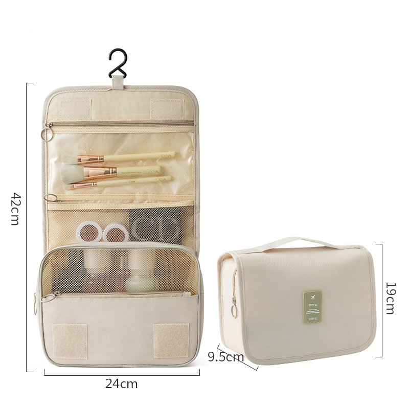 Bolsa de lavado de gran capacidad, bolsa de cosméticos, moda de viaje, bolsa de almacenamiento de gancho de separación impermeable y húmedo portátil al por mayor