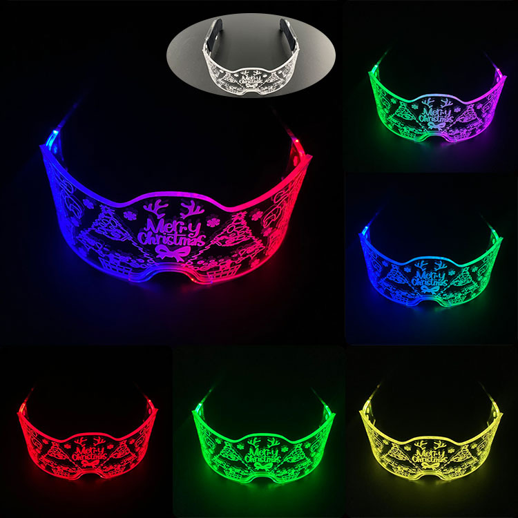 Tecnología del futuro gafas luminosas cool bar equipo bungee atmósfera props LED color media cara gafas de fiesta