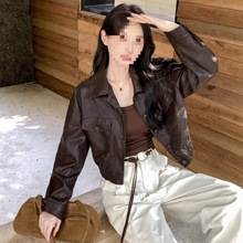 小个子气质皮衣女款秋季新款酷飒风美式机车服独特漂亮PU皮短外套