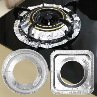 Gas stove oil-proof mat stickers gas stove protective stickers kitchen round stove cover tin foil ring aluminum foil stove mat