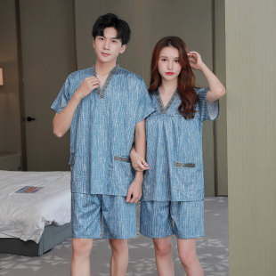 New Sweat Clothes Tencel Satin Men's Bath Clothes Sauna Clothes Women's Beauty Salon Clothes Massage Home Spa Clothes Foot Therapy