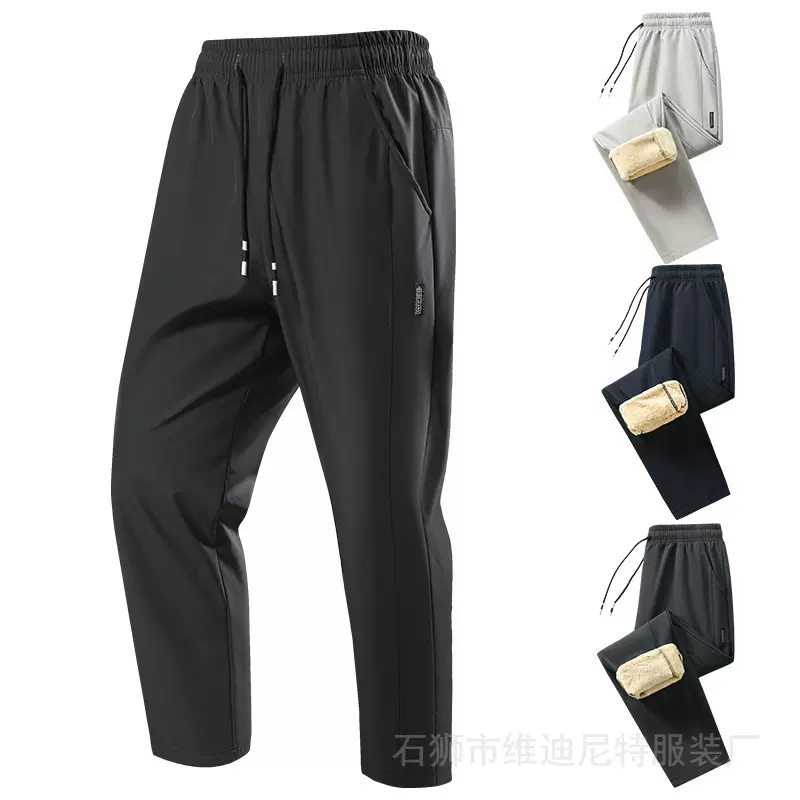 欧码跨境亚马逊外贸爆款羊羔绒裤子男款秋冬加绒保暖休闲长裤卫裤