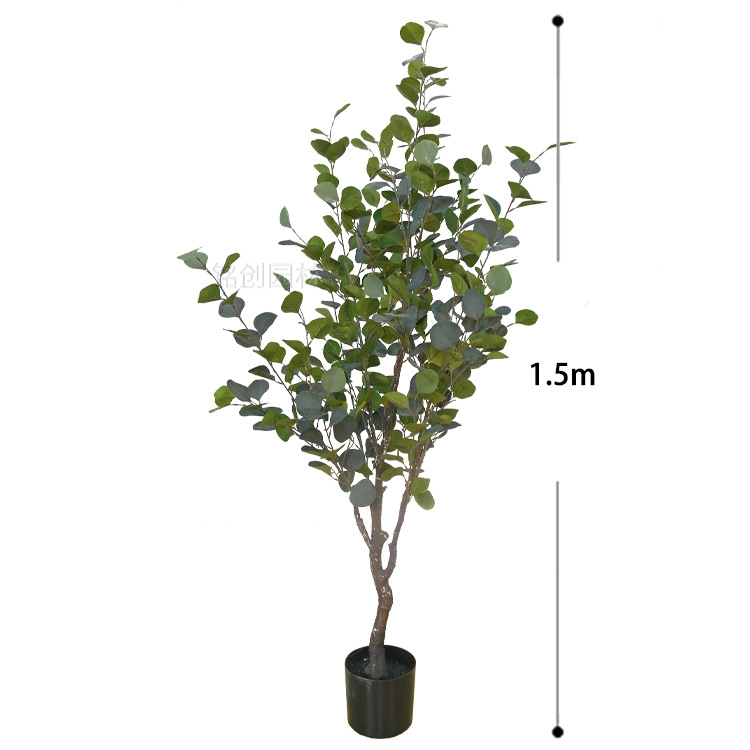 Simulación directa de fábrica árbol de dinero planta verde bonsai simulación de calidad transfronteriza simulación de árbol de eucalipto Bonsai de eucalipto