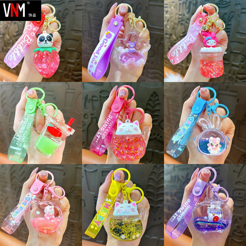 Llavero Animado de Arenas Movedizas de Acrílico, Decorativo, para Llaves y Bolsos